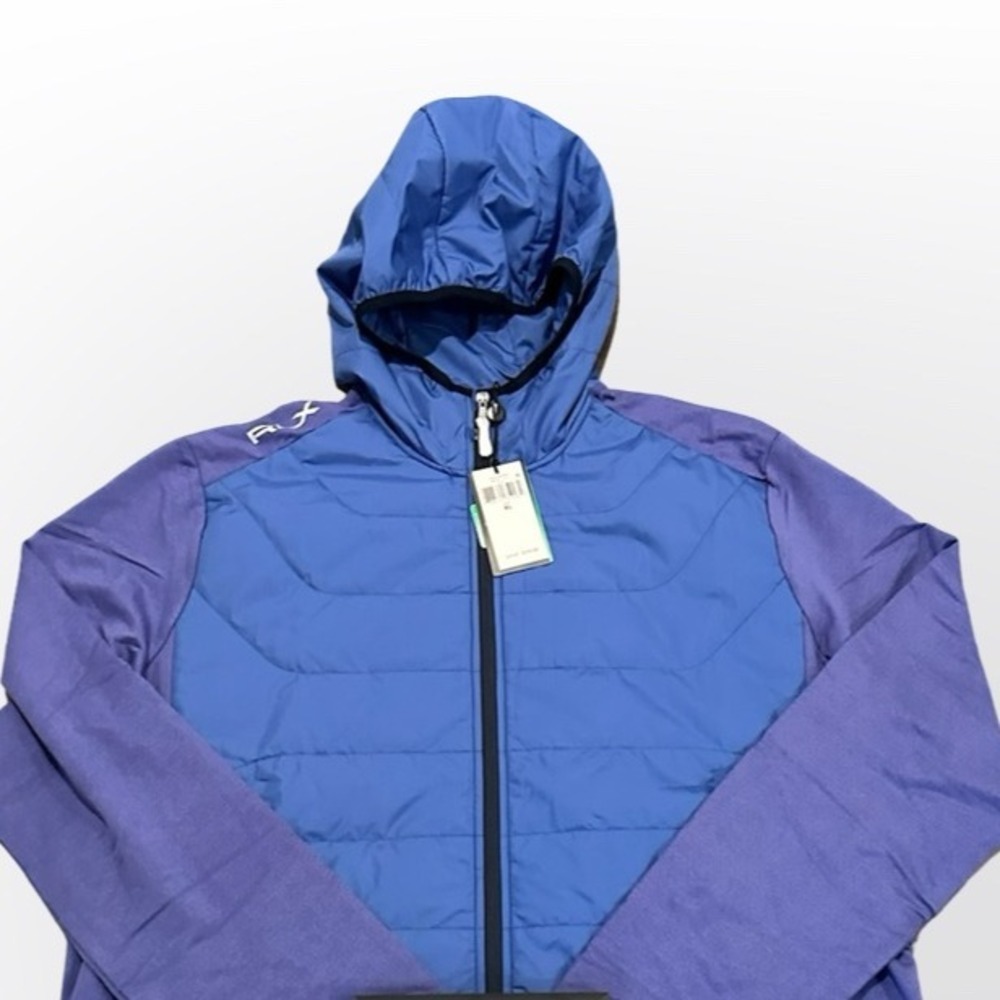 RLX Ralph Lauren Golf Jacket Full Zip Hoodie Blue Performance Wear Men's XL